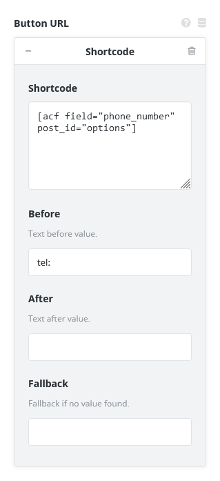 Avada Live Editor - Dynamic ACF Content from Options Page with Shortcode